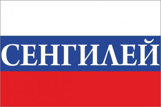 Флаг России с названием города Сенгилей